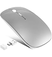 FYBC Wireless Mouse for MacBook Air iPad Pro Mac PC, Slim Bluetooth Rechargeable Computer Mice, 2...