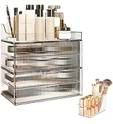 DASITON Clear Dustproof Four layers Storage Box,Makeup Brush Holder,Large Capacity Desktop Storag...