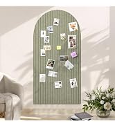 ISusaid Large Arched Felt Bulletin Board, 48"x24", Sage Green | Cork Board Alternative, 3 Foldabl...