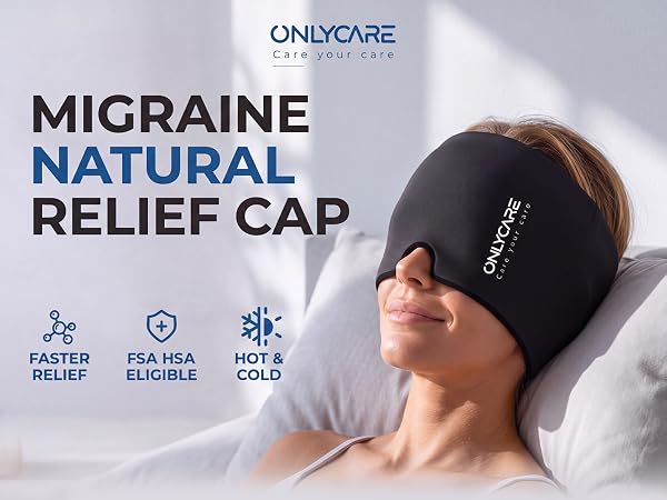 Migraine Relief Cap, Upgraded Headache Relief Cap with Odorless Reusable Gel