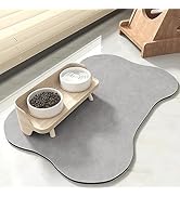 Pet Feeding Mat-Absorbent Dog Mat for Food and Water-No Stains Dog Food mat-Quick Dry Dog Bowl Ma...
