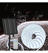 echosari 32.8Ft Solar Strip Lights Outdoor, IP68 Fully Waterproof LED Strip Lights with Timer Rem...