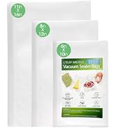 L'ELEF MISTICO Vacuum Sealer Bags, 150 Count Pre-cut Gallon 11" x 16" & Quart 8" x 12" & Pint 6" ...