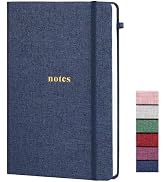 TSFPapier A5 Lined Journal Notebook – Hardcover Fabric Cover 160 Pages 100 GSM Thick Paper With E...