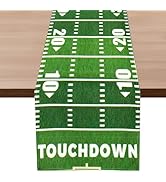 Football Table Runner, Football Party Decorations, American Football Court Table Runner, Linen To...
