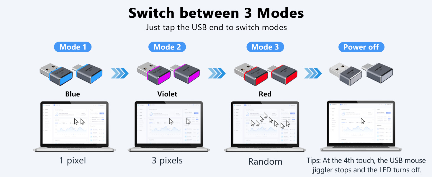 Switch between 3 Modes