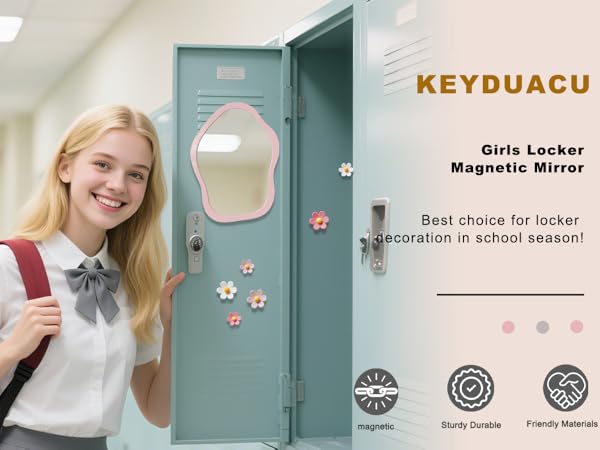 Locker magnetic mirror for girls
