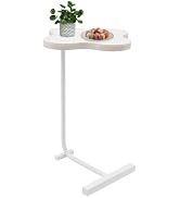 Small Side Table End Table C-Shaped Coffee Table Modern Couch Table Circle Accent Table for Small...
