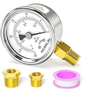 MEANLIN MEASURE -30~0Psi Vacuum Gauge Stainless Steel 1/4