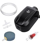 Uniclife 30 GPH Aquarium Air Pump Adjustable Quiet Oxygen Aerator Pump with Air Stone Airline Tub...