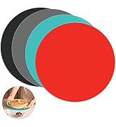 WIOR Silicone Microwave Mat, 4 PCs Round Non-Stick Heat Resistant Baking Mat Set, BPA-Free Multip...