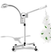 Facial Steamer Professional, Facial Steamer with Magnifying Lamp for Esthetician, 2 in 1 Ozone St...