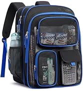 PACKISM Mesh Backpack for School - 18 Inch Extra Large Heavy Duty Mesh Bookbag for Boys, See Thro...