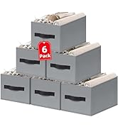 Criusia Large Storage Baskets for Organizing - 6 Pack Fabric Storage Bins for Clothes, Home Close...