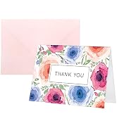 Purple Q Crafts Floral Thank You Cards With A Watercolor Floral Design, 20 Blank Thank You Cards ...