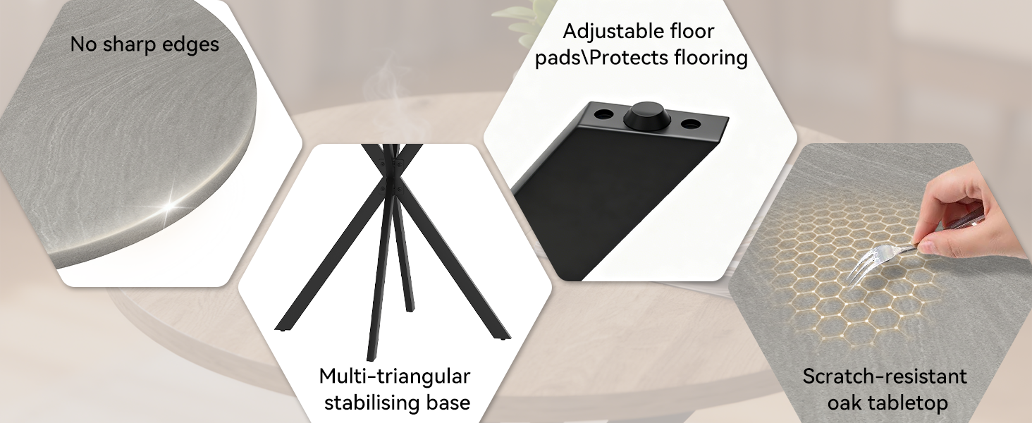 Round Dining Table Chairs Set for 2