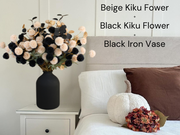 beige room decor, black decor