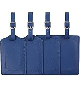 Leather Luggage Tags 4 Pack Bag Suitcase Labels