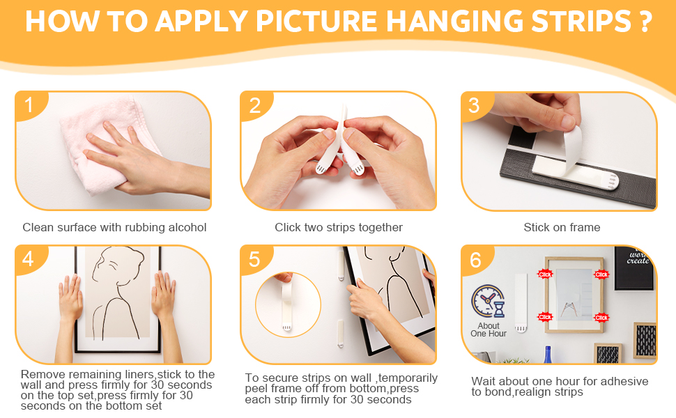 Water Resistant Adhesive Strip for Frame Hanging Picture Hanging Frame Hanging Strips
