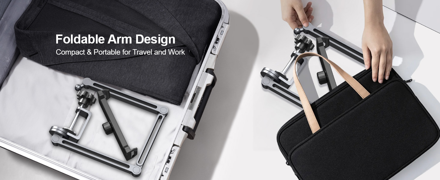 Foldable Arm DesignCompact & Portable for Travel and Work