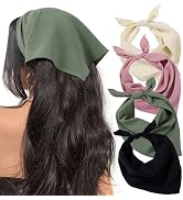 HBselect 4PCS Bandanas for Women Boho Head Bands Tie-Back Triangle Head Scarf Head Kerchief for G...