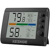 KESHIDE Hygrometer Thermometer Gauge Mini Digital, Monitor Indoor Outdoor Humidity Meter Temperat...
