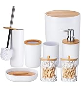 iMucci Bathroom Accessories Set - with Trash Can Toothbrush Holder Soap Dispenser Soap and Lotion...