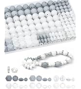 172PCS FIVEIZERO Silicone Beads for Keychain Making, 6 Mixed Colors Silicone Focal Beads Kit, 9mm...
