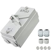 Antrader 1Pcs Enclosed Motor Disconnect Switch,63A 2Pole 220V Universal Disconnect Switch,IP66 Ou...