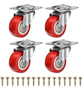 PATIKIL 1.25 Inch Caster Wheels, PVC Silent 360 Degree Swivel Plate Castors for Furniture Drawers...