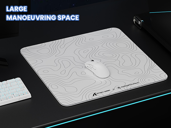ATTACK SHARK CM05 Large Glass Gaming Mouse Pad - 450x400mm Nano-Textured Glass for Precision Speed