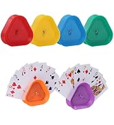 GHERPTE Playing Card Games Holder,6 Pack Triangle Shaped Hands-Free Playing Card Holder for Kids,...