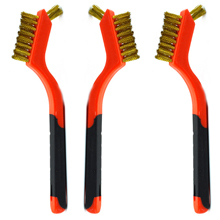 Three brass wire cleaning brushes