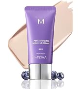 MISSHA M PERFECT COVER SERUM BB CREAM No.13 Light Fair- Fair with Cool Undertone, Skin Tint, Tint...