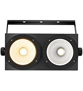 MINGJIE Stage Lights, 200W COB Blinder Lighting System with DMX512 & Sound Control, 2-in-1 Cool/W...