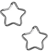 2Pcs Glossy Black Carabiner Clip Star Shaped Climbing Buckle Aluminum Alloy Heavy Duty Keyring Ho...