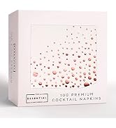 Stylish 5x5 Inch Rose Gold Napkins -100 Pack of Rose Gold Cocktail Napkins - Elegant Party Napkin...