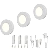 L5L3D LED Puck Lights, Under Cabinet Lighting with 12V DC Power Supply, 3 Pack Under Counter Ligh...
