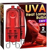 Briignite G9 Infrared Heat Lamp Bulbs for Reptile, Mini Reptile Light, Dimmable Night Red UVA Rep...