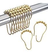 Amazer Shower Curtain Rings, Rust-Resistant Metal Shower Hooks Ring Shower Rings for Curtain Roll...