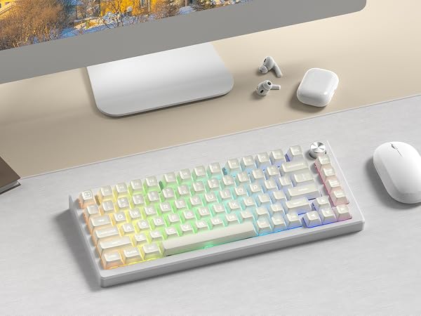 womier white jade PBT keycaps,sa profile keyboard caps