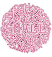 1" Iron on Letters Patches for Fabric, Clothing, Hats, Tote Bags, Pink | Small Letters Patches fo...