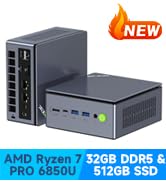 gaming pc mini computer desktop ryzen 7 pro 6850u 32gb ddr5 ram oculink usb4 512gb ssd