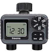 Insoma Sprinkler Timer 2 Outlets, Programmable Water Timer for Garden Hose, Water Hose Timer with...