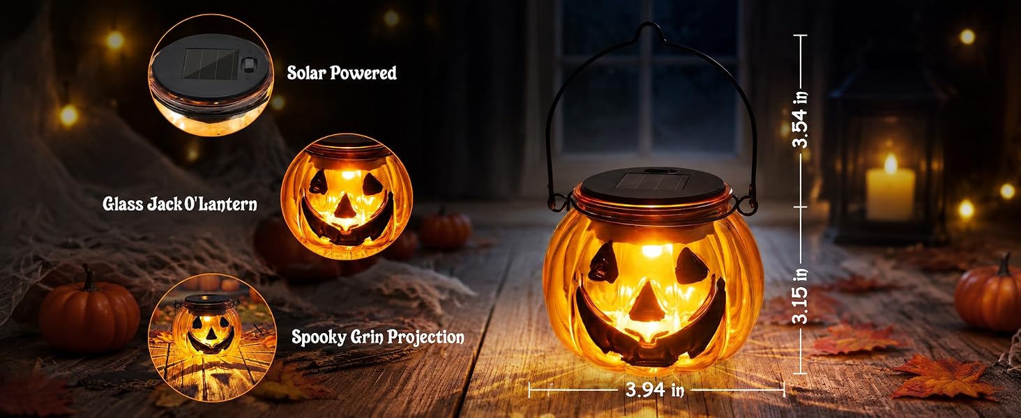 table pumpkin solar lanterns
