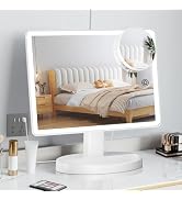Funtouch Large Lighted Vanity Makeup Mirror with 88 LED, 360 Rotation Touch Screen, 10X Magnifica...