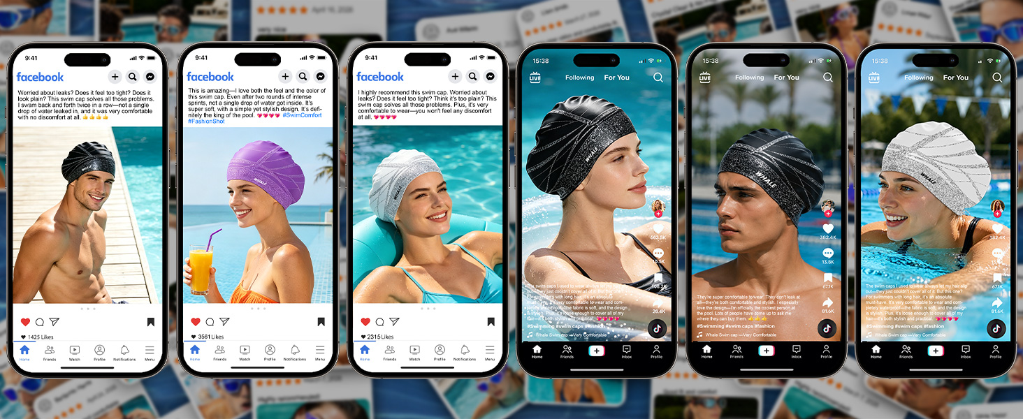 Long-haired swim caps are also a favorite among many female swimmers. They keep hair dry.