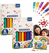 cuoct 3D Relief Art Pen, 6 Colors Diy Bubble Popcorn Drawing, Popcorn Pens Puffy 3D Art Pens Work...