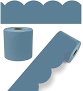 Carson Dellosa 65Ft of Stone Blue Bulletin Board Borders, 1 Roll of Scalloped Trim for Rolling Wh...
