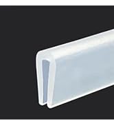 Clear Rubber Edge Trim,U Channel Silicone Rubber Edge Trim, 1/16" Slot, Fit for 0-3/32", White Co...